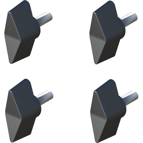4x vis papillon M6 x 16 tête plastique tige acier bouton manœuvre (1/2)
