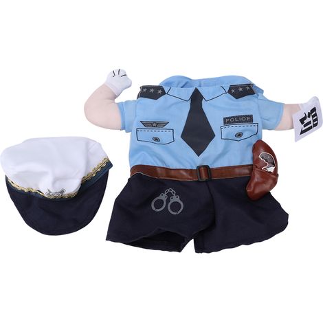 Déguisement mignon en polyester pour animaux de compagnie (chats et chiens) – Costume de policier debout – Taille M (1/5)