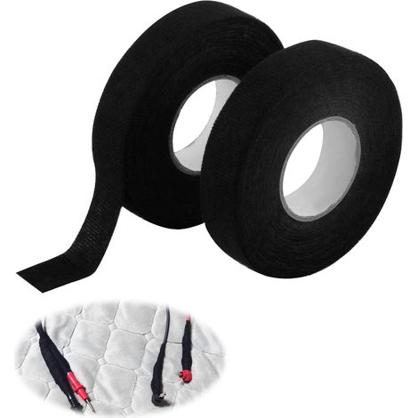 Ruban Adhésif pour Faisceau de Câblage Automobile, Ruban de Câbles Résistant à la Chaleur, Ruban de Câbles Noir, Ruban Adhésif Isolant électrique, Tissu pour Faisceaux (2PCS) (1/5)