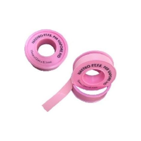 NASTRO PTFE PER VAPORE ROSA H. 12 mm x 12 m x 0,1 mm