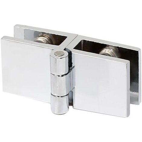 Sollbry Lot de 8 charnières de porte en verre, pince rectangulaire réglable, clip simple pour charnières de porte en verre d'armoire, porte en verre à 180 degrés sur panneau en verre (54 × 24 mm)