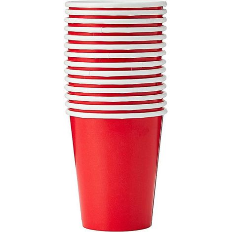 gobelets En Papier Solides De 9 Oz 250 Ml (rouge, 20 Pices) - Thme Rouge Rubis Lgant (1/5)