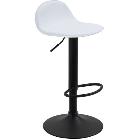 Taburete de bar x1 cómodo y elegante en metal y PVC blanco 100005072