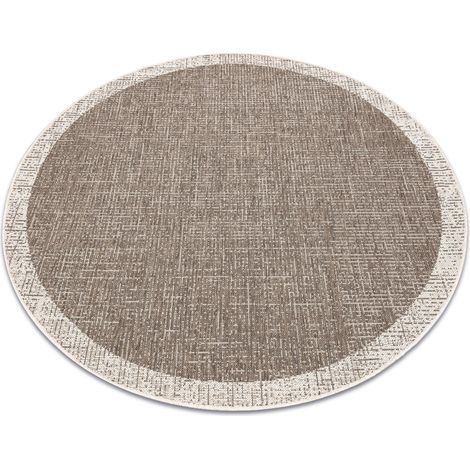TEPPICH SIZAL FLOORLUX KREIS 20401 Rahmen taupe / champagner  beige rund 120 cm