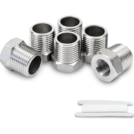 2 Pcs 1/8" femelle vers 1/4" mâle Raccord réducteur à douille hexagonale en acier inoxydable, filetage BSP, pour le raccordement de tuyaux (1/4)
