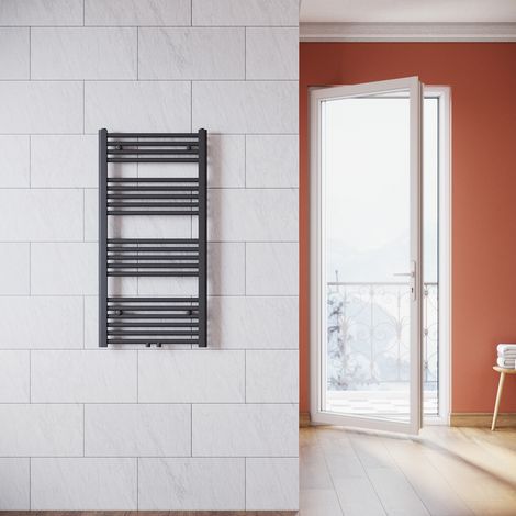 SONNI Handtuchhalter Heizung 1000 x 500 mm Heizkörper Bad Badheizkörper Mittelanschluss Handtuchtrockner Handtuchwärmer Anthrazit
