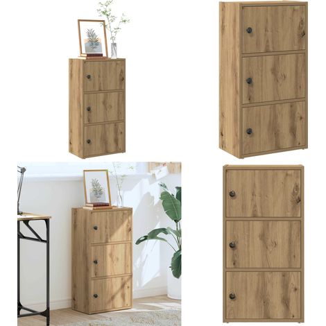 Bibliothèque chêne artisanal 40x24x77 cm bois d'ingénierie - Rangement de livres - Bibliothèque en bois (1/5)