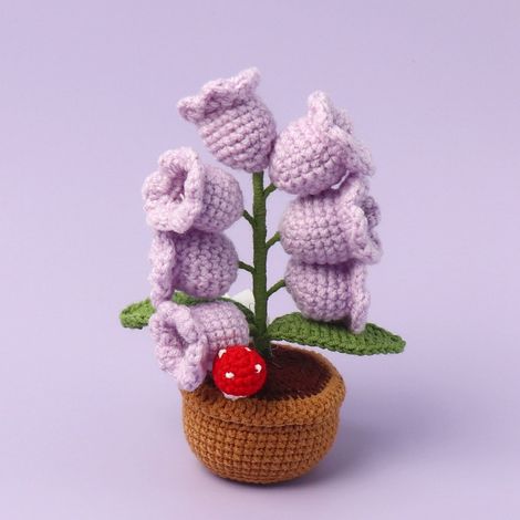 Lampe De Veilleuse - Ornement Tissé En Laine - Décoration De Bureau En Forme De Muguet - Pot Miniature - 1 Pièce (1/5)