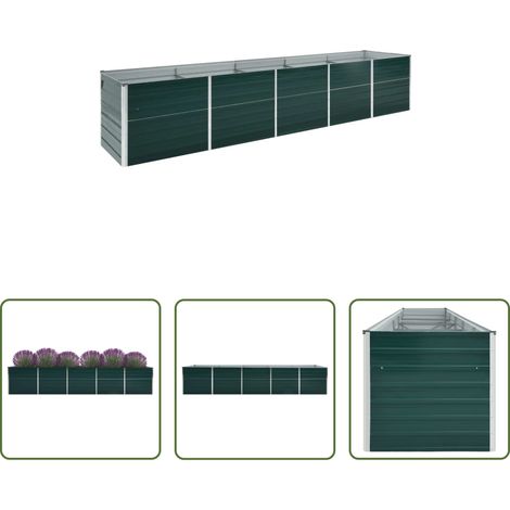 Hochbeet - Garten-Hochbeet Verzinkter Stahl 400x80x45 cm Grün (1/5)