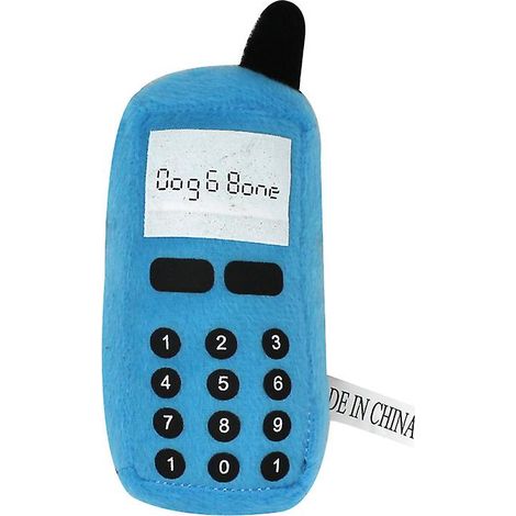 Interaktives blaues Plüsch-Kauspielzeug in Form eines Mobiltelefons für Katzen und Hunde (1/5)