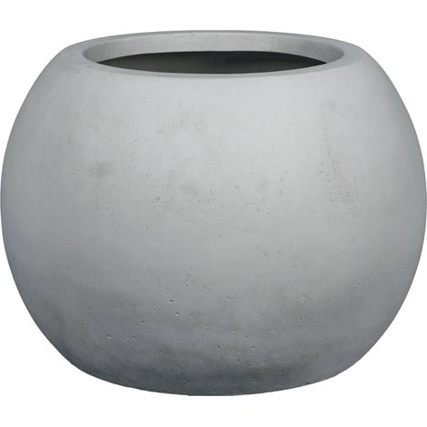 Bac polystone Ø 60 cm H 43 cm Ext. boule gris ciment - dimhaut: H 43 cm - couleur: Cristal gris