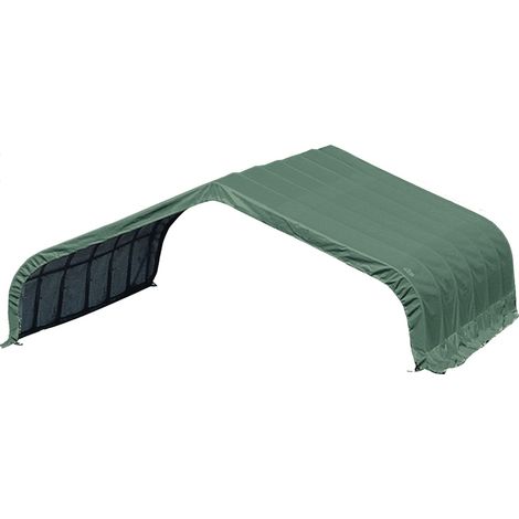 ShelterLogic Folien Weidezelt Zeltgarage Run-In-Shed Grün 730x670x380 cm (1/5)