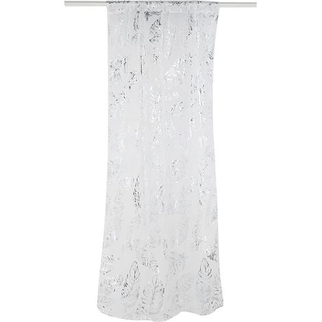 Sheer Silver Tulle Curtain for Window Decoration and (1/5)