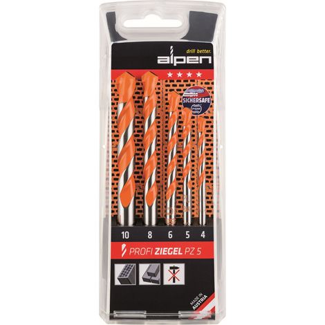 Alpen Bohrer-Kassette Profi Ziegel Stein PZ 5 Ø 4,5,6,8,10 mm 200705100