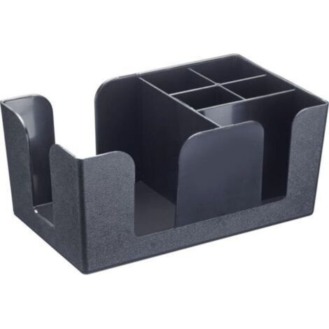 Organisateur de bar – Unité de rangement pratique pour le bar, idéale pour les serviettes, les pailles et les décorations de cocktails – 6 compartiments, ABS