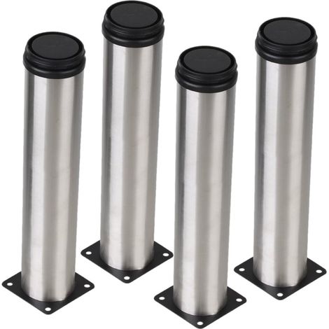 Lot de 4 pieds réglables en acier inoxydable Argenté 50 x 250 mm (1/5)