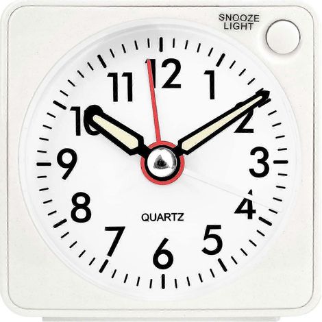 Lautloser analoger Wecker, kleiner, leiser Reisewecker mit Schlummerfunktion und Licht, Quarz-Analogwecker für Schlafzimmer, Büro und Reisen – gut geeignet (1/5)
