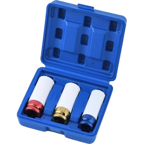 Set de Douilles de Serrage, Douilles à Impact pour Roue en Alliage Embout de Tournevis, Manchon de Pneu Couleur 17mm 19mm 21mm (1/5)