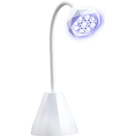 Ortviai Lampe à ongles UV/LED de bureau, modèle M1 blanc, 9 diodes (365+405 nm), bras flexible réglable, 27 W