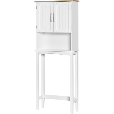 Meuble inodoro armario alto lavadora balda intérieur ajustable 64x22x165 cm blanc