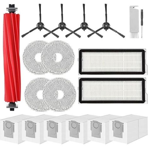 Accessoires pour Roborock Qrevo Pro,Qrevo S, Qrevo MaxV,Qrevo Plus 1 Brosse Principale,2 Filtres,6 Sacs à Poussière,4 Linget (1/4)