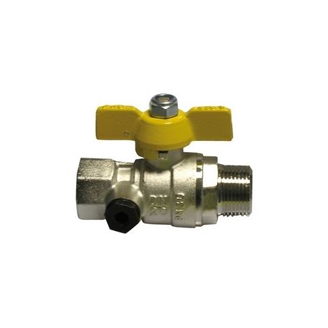 VALVOLA A SFERA GAS FM CON FARFALLA GIALLA 1/2" DN 15