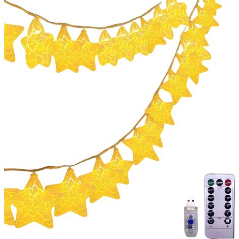 Luces LED Navidad estrellas USB mando a distancia 8 modos 6 m (1/5)