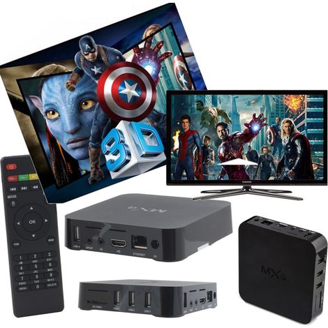 Trade Shop - MXQ ANDROID TV BOX WIFI IPTV SMART TV PLASMA LED USB SD KARTE INTERNET SMART TV - (1/5)