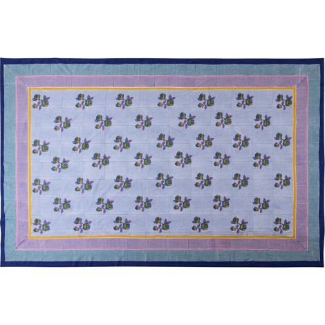 Telo arredo copritutto cotone design multicolor blu Monteverde