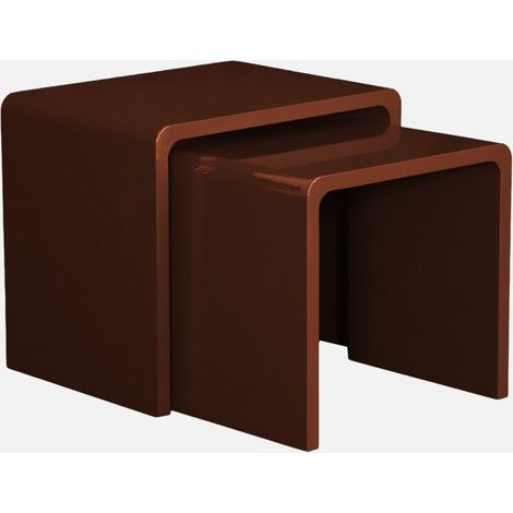Set di 2 tavolini impilabili finitura lucida (1/5)