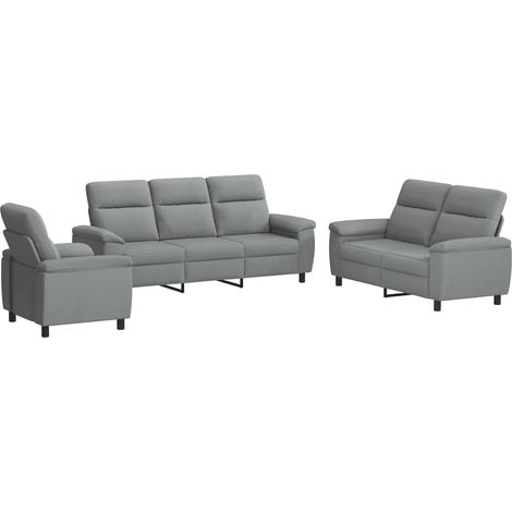 Sofa-Set 3 pcs Hellgrau Stoff vidaXL