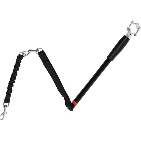 Correa elástica para bicicleta para perros con tubo de acero 124 cm negra MODENUIT (1/5)