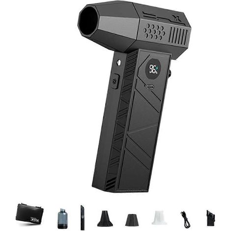 Ventilateur turbo sans fil C6Pro, souffleur d'air puissant avec éclairage LED intégré, idéal pour le nettoyage de la maison et de la voiture. (1/5)