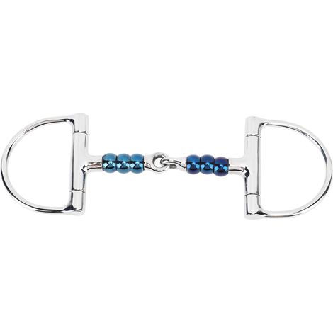 Mors de filet en acier inoxydable 125mm avec anneaux en D, anti-morsure pour chevaux d'écurie (1/5)