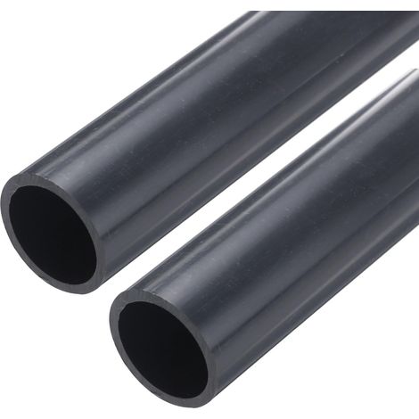 Tube PVC Rigide Tuyau Rond Tuyauterie Matériel Tuyauterie 31.6mm ID 38mm OD 9" Longueur Gris Foncé Haute Résistance pour Tuyau D'Eau, Artisanat, Gaine Câble 2Pièces (1/5)