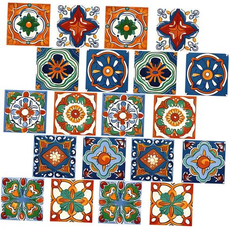 20 pièces Autocollants Carrelage Marocains Imperméables PVC pour Décoration (1/5)