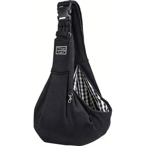 Verstellbare, freihändige Schultertasche für kleine Hunde/Katzen, für mittelgroße Hunde/Katzen bis 6 kg, für Outdoor-Aktivitäten, Reisen und die U-Bahn (Schwarz) (1/5)