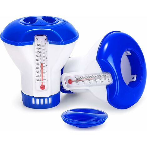 Diffuseur Flottant Piscine, 2PCS Diffuseur de Chlore Flottant avec thermomètre (1/5)