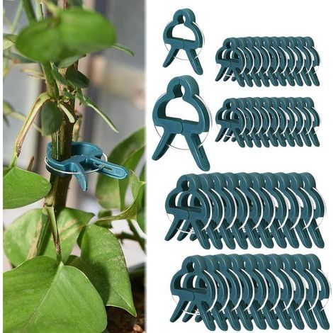 40 Pièces Attache Tomates Reutilisable,Clips de Support pour Plantes,Applicable à Jardins Intérieurs ou Extérieurs,Treillis,Treillis à Raisins Attache Plante Grimpante(Deux Tailles) (1/5)
