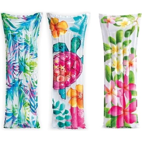 TrAdE Shop Traesio - Materassino Ad Aria Gonfiabile Galleggiante Fantasia Florale Tropicale 183x69cm 019961 - (1/5)