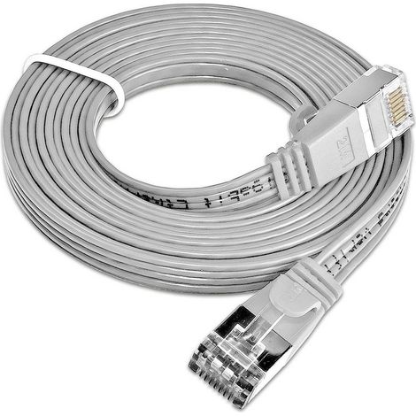 Slim Wirewin PKW-STP-SLIM-KAT6 3.0 RJ45 Câble réseau, câble patch CAT 6 U/FTP 3.00 m gris plat 1 pc(s) D953861 (1/2)