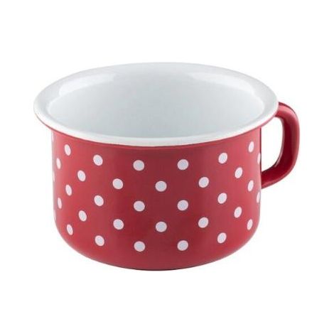 Riess Kaffeeschale Ø10cm 0,4 Liter Emaille Country Pünktchen rot
