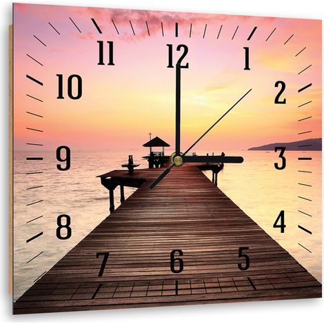 Orologio da parete, Ponte e sole al tramonto - 60x60 (1/5)