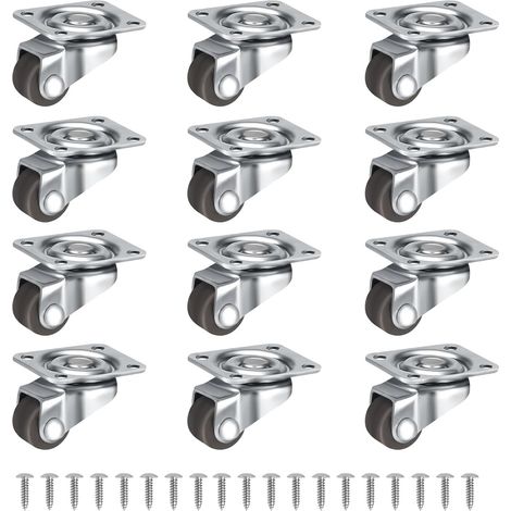 12 ruedas pequeñas de goma de 12 mm para muebles, ruedas fijas pequeñas, ruedas para muebles, mini ruedas, para muebles, electrodomésticos, cajas de herramientas