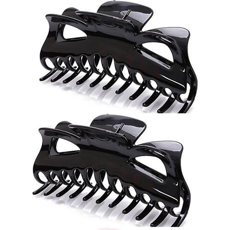 2 Paquets De Pinces Cheveux En Plastique De 14 Cm De Large, Pinces Banane, Pinces Cheveux De Style Papillon, Pinces Cheveux, Accessoires Pour (1/5)