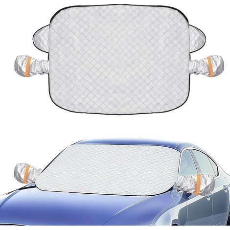 Car Windshield Cover, Windshield Cover with Mirror Protection, with 9 Magnets for Cars/SUVs, Protects from Snow, Verglas and Sun, 150 x 110 cm