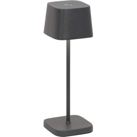 Zafferano OFELIA PRO MICRO Lampada a led da tavolo Grigio scuro ricaricabile e dimmerabile