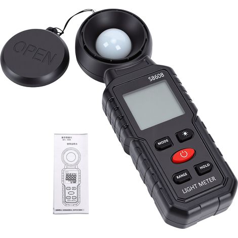 Compteur de lumière, éclairement numérique 200 000 Lx avec capteur rotatif à 270°, écran LCD rétroéclairé, arrêt automatique, pour la culture des plantes, photographie de film S8608