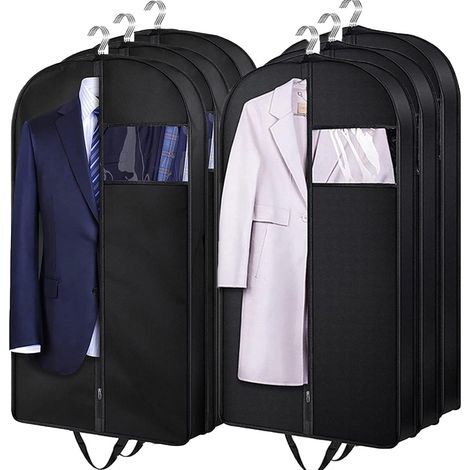 6 sacs rangement pour vêtements - Pliable - Pour costumes, robes, manteaux, vestes, sacs à vêtements avec fermeture Éclair/poignée (1/5)