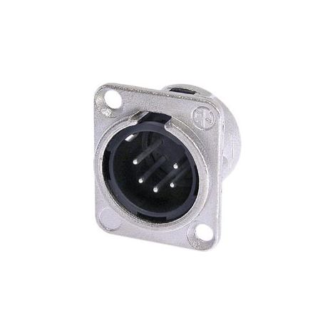 Neutrik - conector xlr de chasis, 5 polos macho, contactos plateados, caja niqueleada, formato "d"